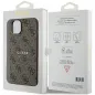 Apple iPhone 15 Plus Hülle Guess Leather 4G Metal Logo Braun