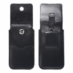 Apple iPhone 7 Universaletui, Gürtelholster ROYAL - Leather universal flap pocket Schwarz