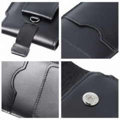 Apple iPhone 7 Universaletui, Gürtelholster ROYAL - Leather universal flap pocket Schwarz