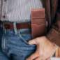 XIAOMI Redmi Note 10 Universaletui, Gürtelholster ROYAL - Leather universal flap pocket Braun