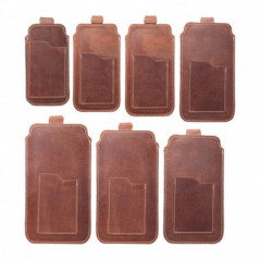 Samsung Galaxy S21 Ultra 5G Universaletui, Gürtelholster ROYAL - Leather universal flap pocket Braun