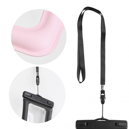 Wasserdichte Airbag-Handyhülle mit Kunststoffverschluss – Rosa