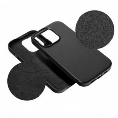 Apple iPhone 16 Pro Max Hülle Leather Mag Cover Elegant  MagSAFE  Schwarz