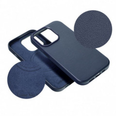 Apple iPhone 16 Plus Hülle Leather Mag Cover Elegant  MagSAFE  Indigoblau