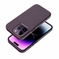 Apple iPhone 16 Pro Max Hülle Leather Mag Cover Elegant  MagSAFE  Dunkelviolett
