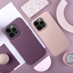 Apple iPhone 16 Plus Hülle Leather Mag Cover Elegant  MagSAFE  Dunkelviolett