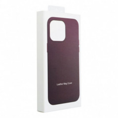 Apple iPhone 16 Plus Hülle Leather Mag Cover Elegant  MagSAFE  Dunkelviolett