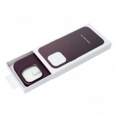 Apple iPhone 16 Plus Hülle Leather Mag Cover Elegant  MagSAFE  Dunkelviolett