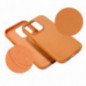 Apple iPhone 16 Hülle Leather Mag Cover Elegant  MagSAFE  Orange