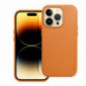 Apple iPhone 16 Plus Hülle Leather Mag Cover Elegant  MagSAFE  Orange