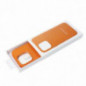 Apple iPhone 16 Plus Hülle Leather Mag Cover Elegant  MagSAFE  Orange