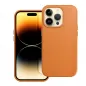 Apple iPhone 16 Pro Max Hülle Leather Mag Cover Elegant  MagSAFE  Orange