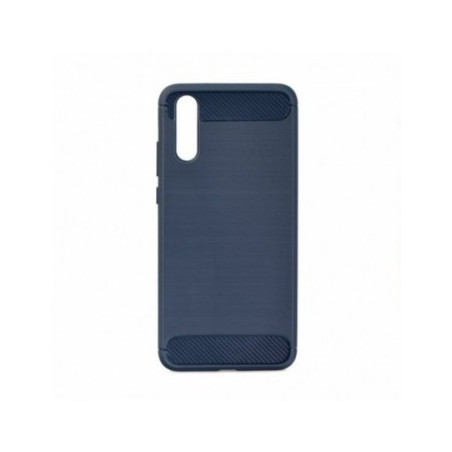 CARBON auf Huawei P20 FORCELL Silikonhülle Blau