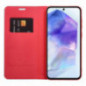 Samsung Galaxy A52s 5G Book Handytaschen LUNA Book Carbon Kohlenstoff-Faser, Elegant  Rot