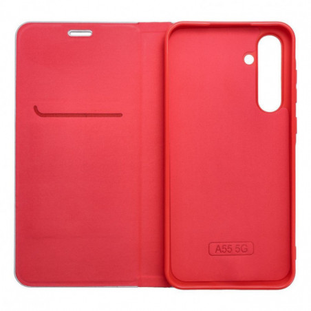 Samsung Galaxy Xcover7 Book Handytaschen LUNA Book Carbon Kohlenstoff-Faser, Elegant  Rot