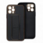 Samsung Galaxy S24 FE Hülle LEATHER Case Kickstand Schwarz