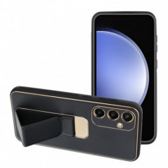 Samsung Galaxy S24 FE Hülle LEATHER Case Kickstand Schwarz