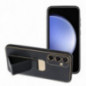 Samsung Galaxy S24 FE Hülle LEATHER Case Kickstand Schwarz