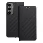 Samsung Galaxy S24 FE Book Handytaschen LUNA Book Carbon Kohlenstoff-Faser, Elegant  Schwarz