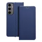 Samsung Galaxy S24 FE Book Handytaschen LUNA Book Carbon Kohlenstoff-Faser, Elegant  Blau
