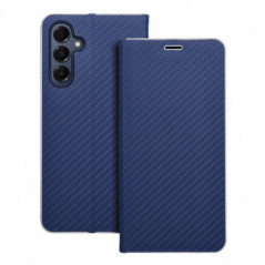 Samsung Galaxy A16 Book Handytaschen LUNA Book Carbon Kohlenstoff-Faser, Elegant  Blau