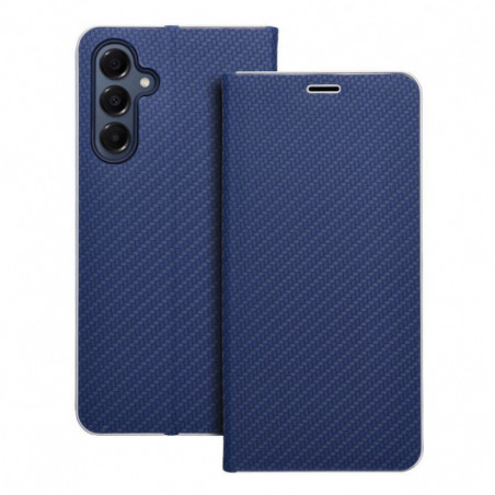 Samsung Galaxy A16 Book Handytaschen LUNA Book Carbon Kohlenstoff-Faser, Elegant  Blau