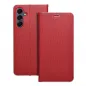 Samsung Galaxy A16 Book Handytaschen LUNA Book Carbon Kohlenstoff-Faser, Elegant  Rot