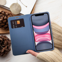 Apple iPhone 16 Book Handytaschen LUNA Book Carbon Kohlenstoff-Faser, Elegant  Blau