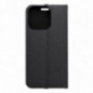 Apple iPhone 16 Pro Book Handytaschen LUNA Book Carbon Kohlenstoff-Faser, Elegant  Schwarz