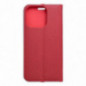 Apple iPhone 16 Pro Book Handytaschen LUNA Book Carbon Kohlenstoff-Faser, Elegant  Rot