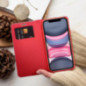 Apple iPhone 16 Plus Book Handytaschen LUNA Book Carbon Kohlenstoff-Faser, Elegant  Rot