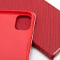 Apple iPhone 16 Plus Book Handytaschen LUNA Book Carbon Kohlenstoff-Faser, Elegant  Rot