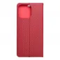 Apple iPhone 16 Pro Max Book Handytaschen LUNA Book Carbon Kohlenstoff-Faser, Elegant  Rot