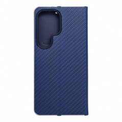 Samsung Galaxy S25 Ultra Book Handytaschen LUNA Book Carbon Kohlenstoff-Faser, Elegant  Blau