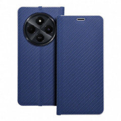 XIAOMI Redmi 14C Book Handytaschen LUNA Book Carbon Kohlenstoff-Faser, Elegant  Blau