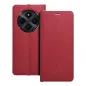XIAOMI Redmi 14C Book Handytaschen LUNA Book Carbon Kohlenstoff-Faser, Elegant  Rot