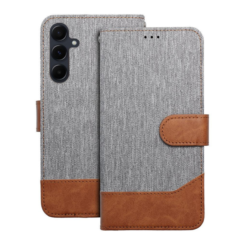 Samsung Galaxy A56 Book Handytaschen JEANS Elegant Grau Samsung Galaxy A56 Book Handytaschen JEANS Elegant Grau