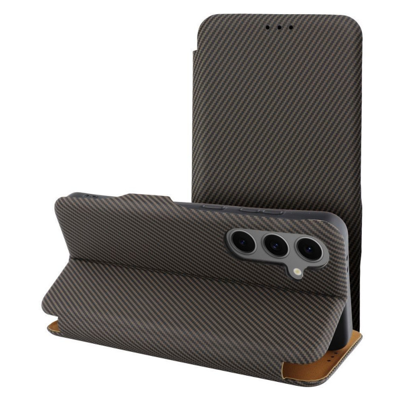 Samsung Galaxy A16 Book Handytaschen FOLIO Side Magnet Elegant, Kohlenstoffmuster Braun Samsung Galaxy A16 Book Handytaschen FOLIO Side Magnet Elegant, Kohlenstoffmuster Braun