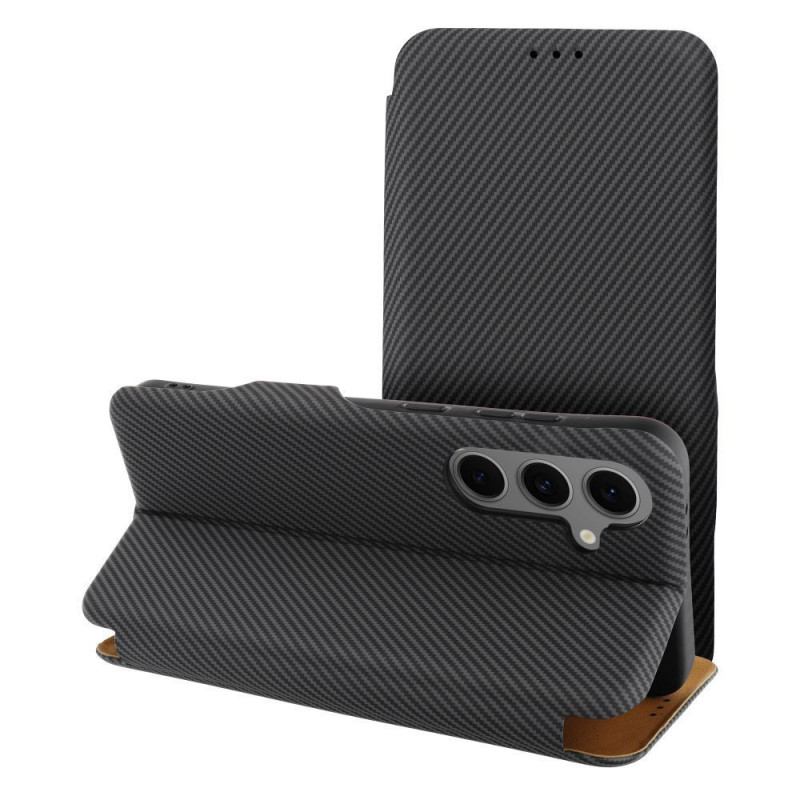 Samsung Galaxy A16 Book Handytaschen FOLIO Side Magnet Elegant, Kohlenstoffmuster Grau Samsung Galaxy A16 Book Handytaschen FOLIO Side Magnet Elegant, Kohlenstoffmuster Grau