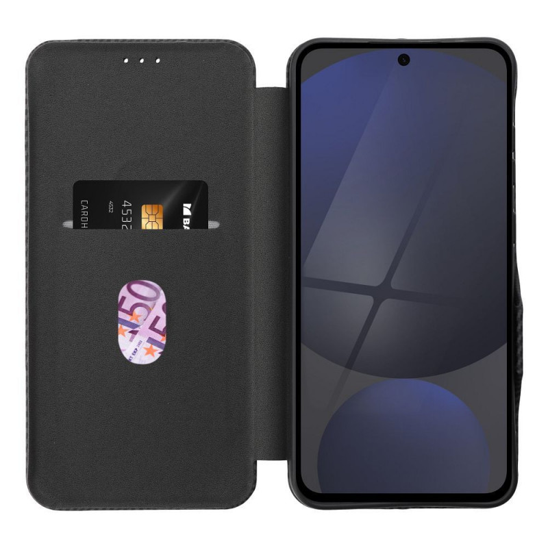 Samsung Galaxy A56 Book Handytaschen FOLIO Side Magnet Elegant, Kohlenstoffmuster Schwarz Samsung Galaxy A56 Book Handytaschen FOLIO Side Magnet Elegant, Kohlenstoffmuster Schwarz