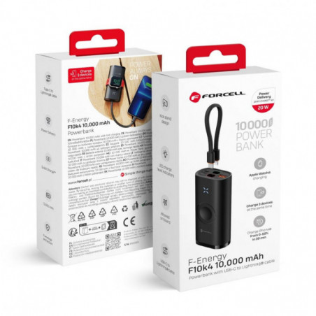 Forcell Power bank F-ENERGY F10K4 10000 mAh PD QC3.0 schwarz