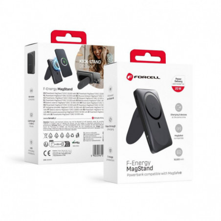 Forcell Power bank F-ENERGY F10K2 MagStand PD QC3.0 5A 20W 10000 mAh schwarz