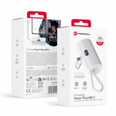 Forcell Power bank F-Energy Power Plug F5K3 5 000mAh für Typ C PD 20W weiß