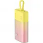 Baseus Power bank PPKDC05I 5200 mAh mit eingebautem Kabel Lightning + Kabel Typ C auf Typ C PD QC 2,4A 20W gelb rosa Baseus Power bank PPKDC05I 5200 mAh mit eingebautem Kabel Lightning + Kabel Typ C auf Typ C PD QC 2,4A 20W gelb rosa