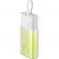 Baseus Power bank PPKDC05I 5200 mAh mit eingebautem Kabel Lightning + Kabel Typ C auf Typ C PD QC 2,4A 20W weißgrün Baseus Power bank PPKDC05I 5200 mAh mit eingebautem Kabel Lightning + Kabel Typ C auf Typ C PD QC 2,4A 20W weißgrün