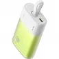 Baseus Power bank PPKDC05I 5200 mAh mit eingebautem Kabel Lightning + Kabel Typ C auf Typ C PD QC 2,4A 20W weißgrün Baseus Power bank PPKDC05I 5200 mAh mit eingebautem Kabel Lightning + Kabel Typ C auf Typ C PD QC 2,4A 20W weißgrün
