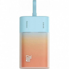 Baseus Power bank PPKDC05I 5200 mAh mit eingebautem Kabel Lightning + Kabel Typ C auf Typ C PD QC 2,4A 20W blauorange