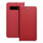 Samsung Galaxy S10 Book Handytaschen LUNA Book Carbon Kohlenstoff-Faser, Elegant  Rot