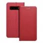 Samsung Galaxy S10 Book Handytaschen LUNA Book Carbon Kohlenstoff-Faser, Elegant  Rot