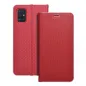 Samsung Galaxy A51 LTE Book Handytaschen LUNA Book Carbon Kohlenstoff-Faser, Elegant  Rot